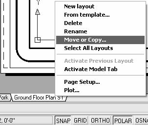 This will create a new "Ground Floor Plan S1 (2)" Layout Tab. 6. Left-Click on the "Ground Floor Plan S1 (2)" Layout Tab to make it current.