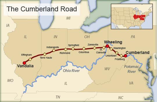 The National (Cumberland) Road Considered to be the first highway of the United
