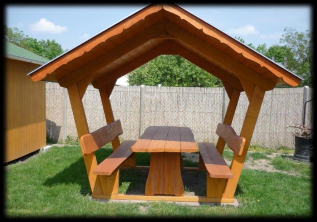 Medival If you are looking to impress friends, simple looking bespoke Danish garden benches with roof inspired by medieval time Ideal for outdoor entertainment and barbecue.