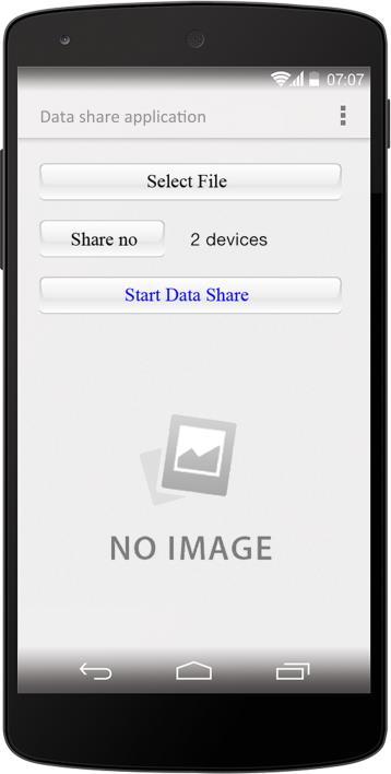 Fig. 6. Main screen of Android application Fig. 7. Screen of the smart device receiving data We developed two applications to work on ios and Android. In Fig. 5 and Fig.