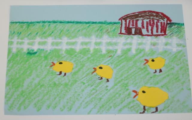 2. The teacher will show students visuals of farms. The teacher will demonstrate to students that they can draw a barn by using shapes such as squares, rectangles, and triangles. 3.