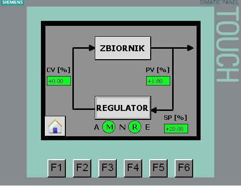 After pressing the "Start" button, user go to the object visualization pressing the buttom "Tank" (Zbiornik) (Fig.4). Figure 4.