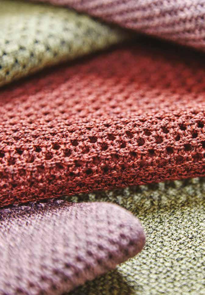 Design and colour Myriad yarn and construction options create textile surfaces with unique visual appeal.