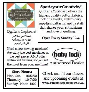 9-6 563-927-8017 Sat. 9-4 www.thequiltmakershoppe.