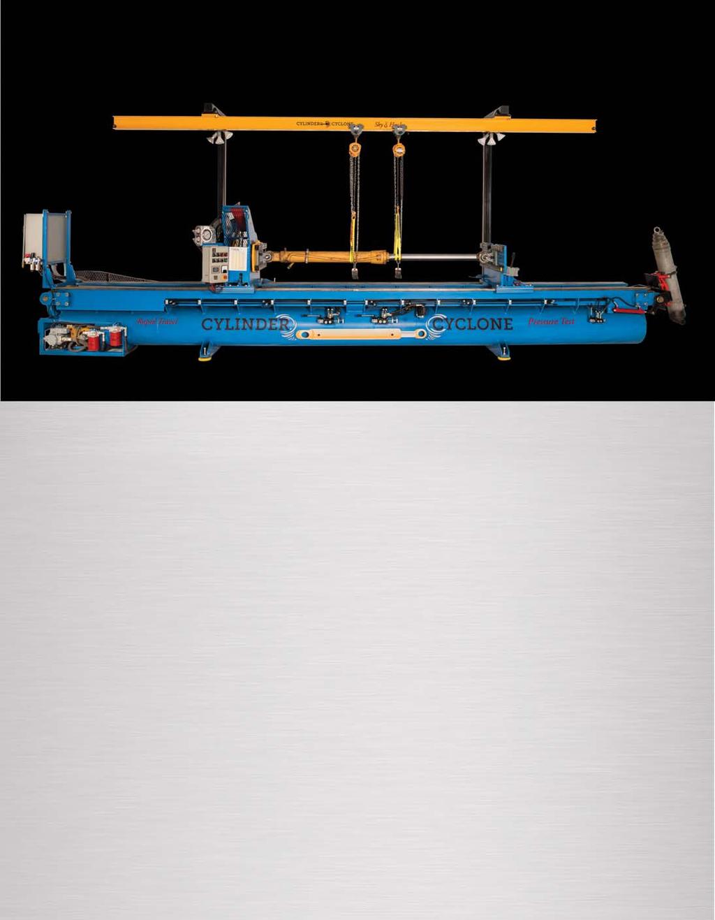 MACHINE SPECIFICATIONS Machine Specifications for the CC-2050-RPS Dimensions 27 long, 54" wide, and 10 6" high (with Sky Hook) Operating specifications 12" radius swing and 20 center to center