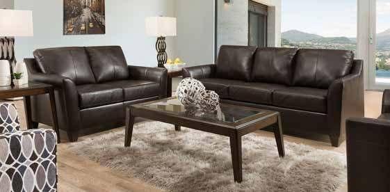 This leather sofa is shown in Bark