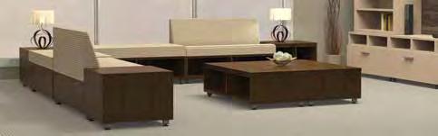 Tables can be used in a corner, between benches or workstations, or as an end or coffee table. Upholstered seats and benches are available in all Momentum fabrics and COM*.