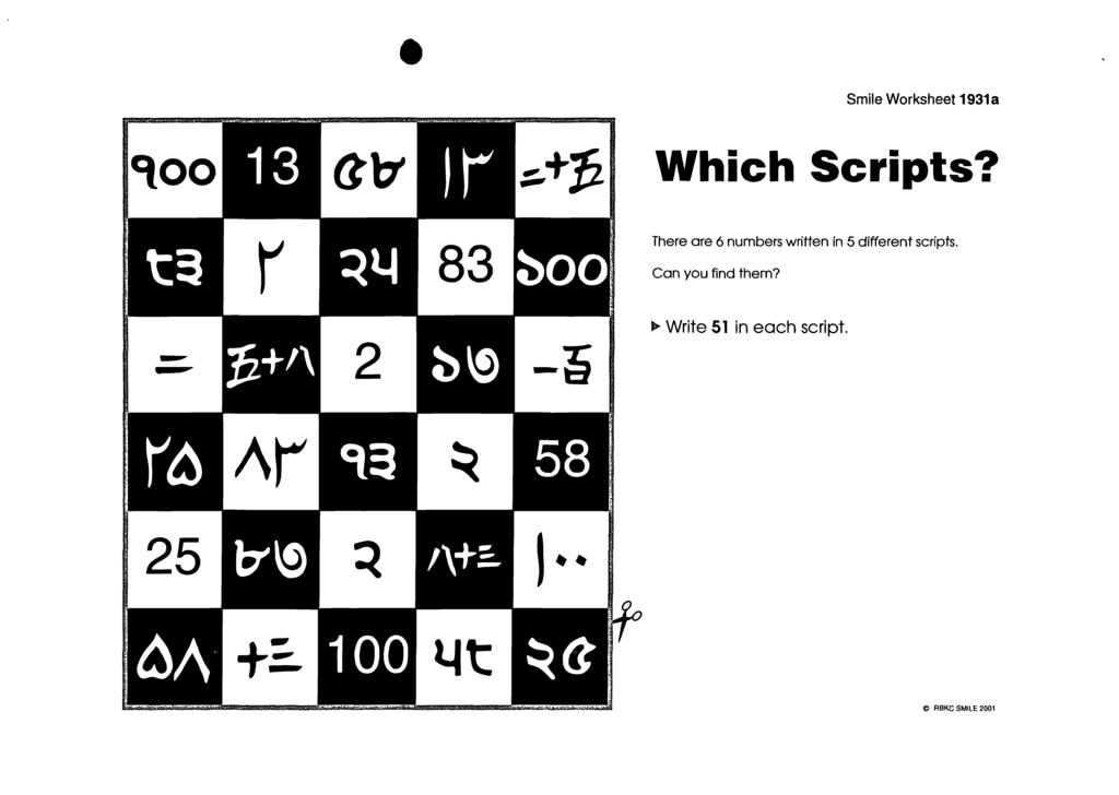 Smile Worksheet 93 a Which Scripts?