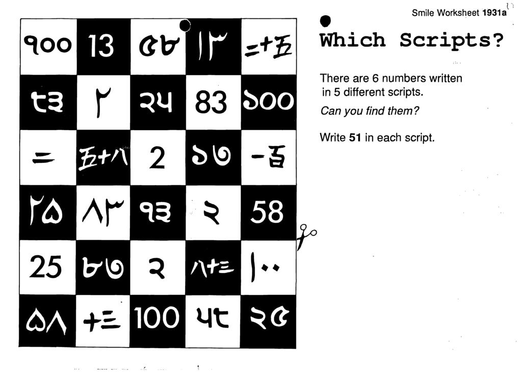 Smile Worksheet 93 a Which Scripts?