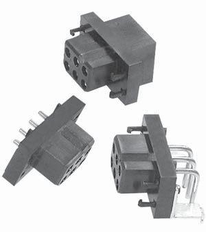 The PowerMod connector family offers minimum size and high power. The high performance contacts and insulator are rated for 3 amps continuous.