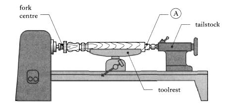 Exercise C3 3. A wooden kitchen roll holder is shown below. (a) The stem was turned between centres on a wood lathe as shown below. (i) The finished stem is 300mm long.