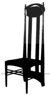 Exercise C. A reproduction of a Mackintosh style chair is shown. (a) Part of the chair back is shown.