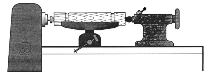 Exercise C 3. A set of wind chimes is shown. (a) State a functional reason for the grooves on the body. (b) (i) The body was turned between centres on the lathe as shown.