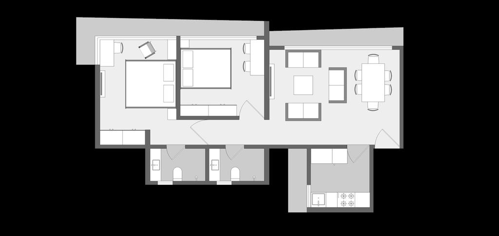 Bedroom 11' 10' Bedroom 10' 11'10" Cupboard 5'9" 2' Living Room 17'1" 12'6" Toilet 7'3" 4'3" Toilet 7'3" 4'3" Entrance Kitchen 7'9" 7'9" 2BHK Carpet Area: 633-650 sq.ft.
