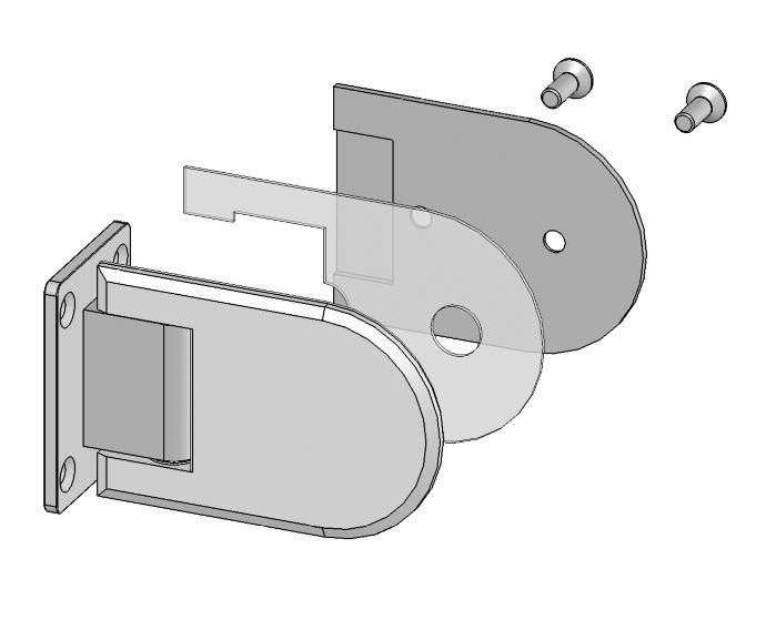 Place the hinges into the cut-outs and replace the gasket and back plates, replace the screws and hand tighten.