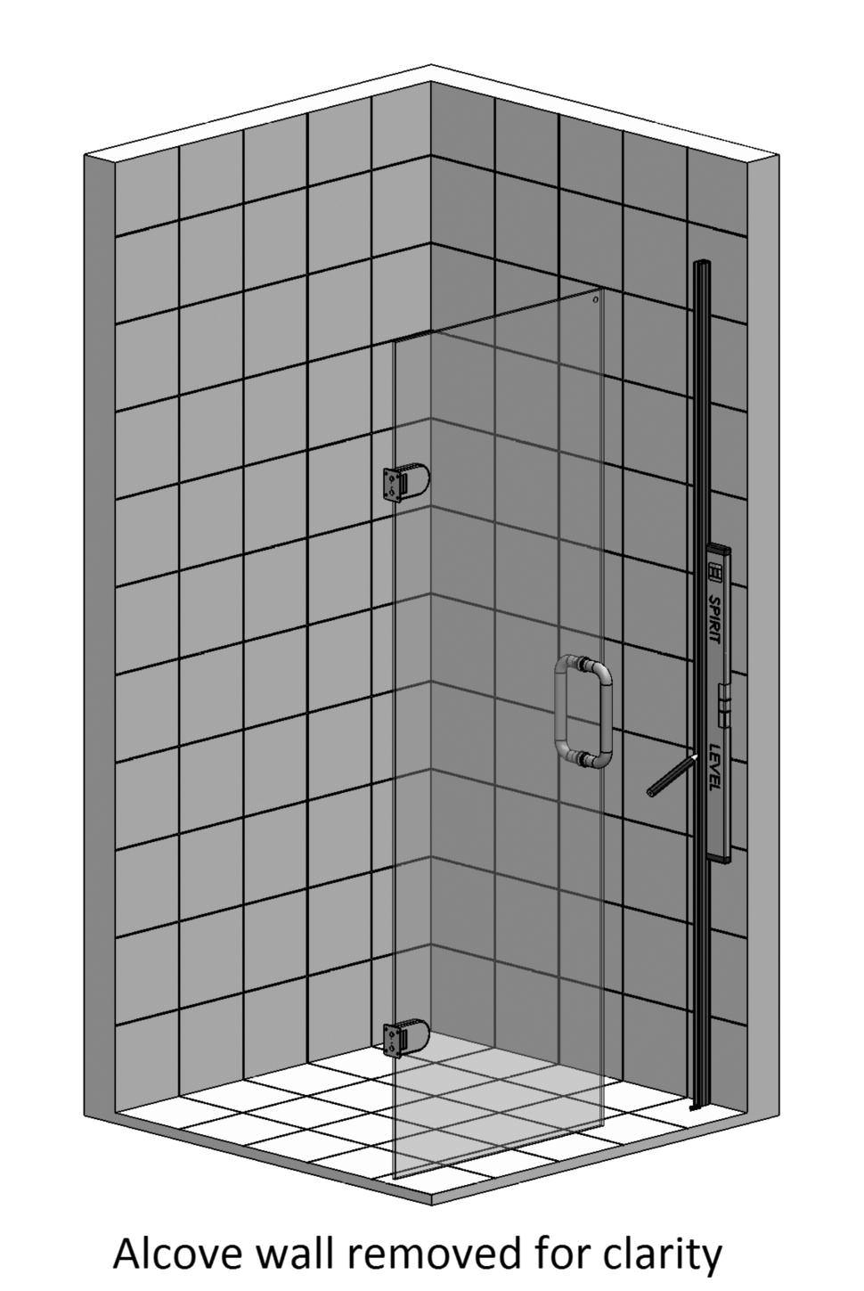 Step 4 - Panel Wall Profile ➁ ➄ ➃ ➆ ➅ 1. Place the door in the closed position. 2.