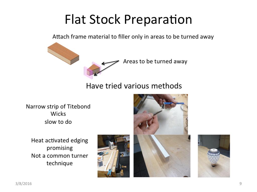 First step is to prepare the segment stock. In the plan I allow ¼ for turning.