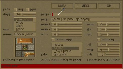The Editor 3.1 General The in-game quest editor is a now fully functional, all possible object and their properties and scripts can be modified.