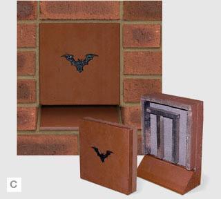 Integral Bat Boxes: A total of four integral bat boxes (Ibstock enclosed bat roosting Unit C or B: 215mm x 290mm) will be provided within the walls of the replacement residential property (for