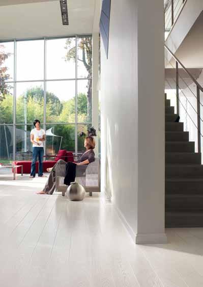 White Wengé floors with white walls show off the light to best effect.