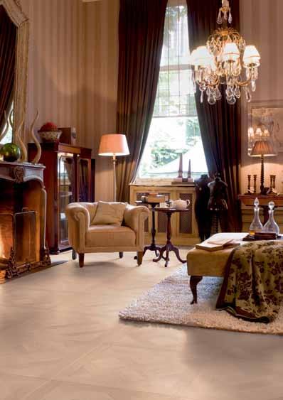 LAVISH OPULENCE These decorated Versailles white oiled tiles are the perfect finishing touch for this grand country