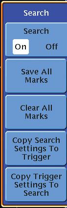Simply select the Save All Marks menu selection and you ll see that the hollow white triangle search marks become filled in, appearing the same as marks placed with the front-panel Set Mark button.