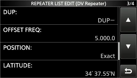 You can enter 6 types of frequencies into the repeater list, as shown below: DV Repeater DV Simplex FM Repeater FM Simplex Repeater Simplex TIP: For easy operation, the repeater list is preloaded