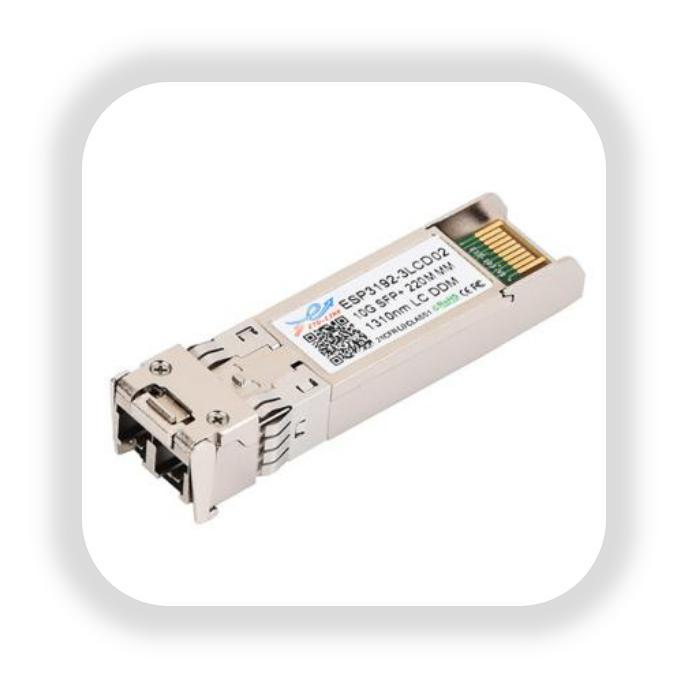 connection All-metal housing for superior EMI performance Advanced firmware allow customer system encryption information to be stored in transceiver Cost effective SFP+ solution, enables higher