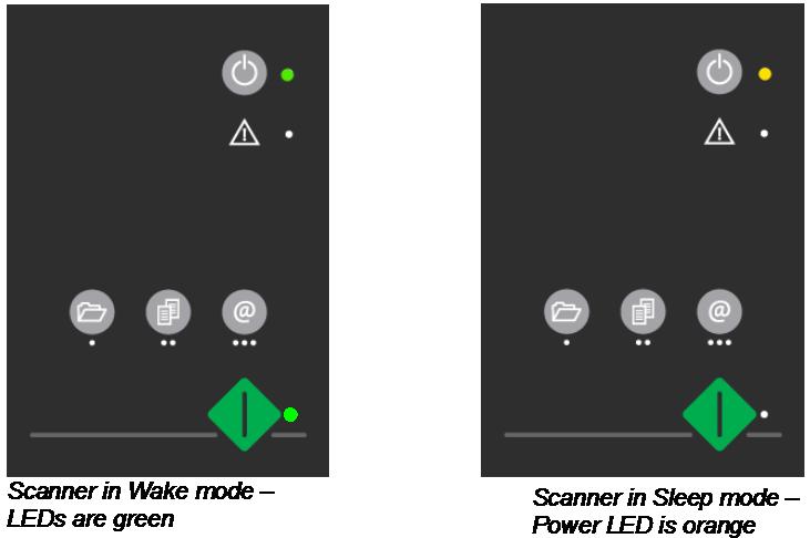 Turning the Scanner ON/OFF 22 Sleep/Wake mode options automatic power management 7. Press Apply to download your settings into the scanner s memory.