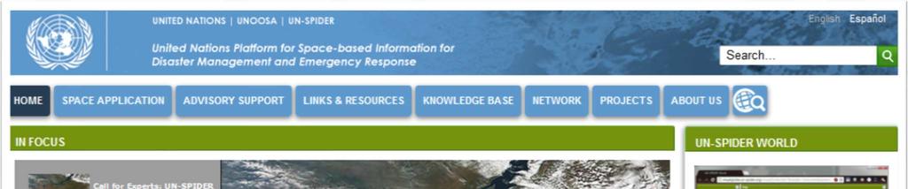 UN-SPIDER Knowledge Portal A web portal for information,