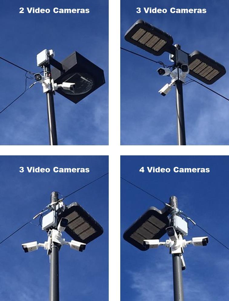 The switch and cameras are mounted on light poles, and each pole provides a dedicated 20 Amp, 120V AC power to the switches independently, and the four switches