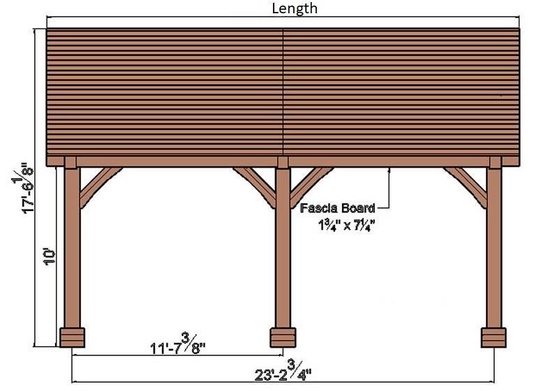 Whatever size you choose for your pavilion, we build the roof in the same