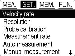 The following pages outline how to enable and set up these parameters. 8.2.1 Velocity rate Sound velocity plays an important role in measurement.