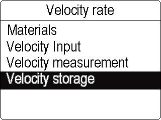 9) Press the key to exit setting and DC-6000 is now ready to perform measurements. 4. Velocity storage It allows user to store 4 new Velocity locations as custom and use it in future measurement.