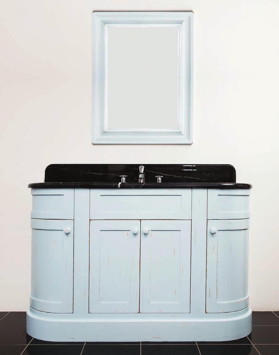 The Cotswold Range Cotswold 4 door vanity unit 1340mm wide in Fired Earth Blue Ashes (lightly