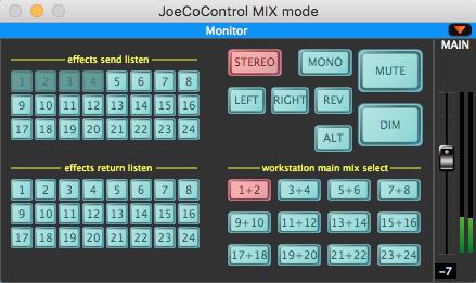 Mix Mode Mix mode, as the name suggests, is designed for mixing. It allows you to use the unassigned BlueBox outputs as effects sends and the inputs as effects returns during a mix.