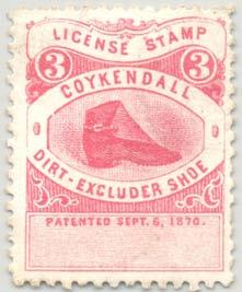 The four typical license or royalty stamps shown above show the serial numbers, either press-printed or handwritten, as well as the date that the patent was granted.