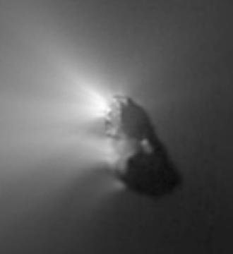 Comets, such as Halley, contain water ice and organic molecules, which are evaporated into interplanetary space Building blocks of planets during planet formation epoch Deposit water and organic