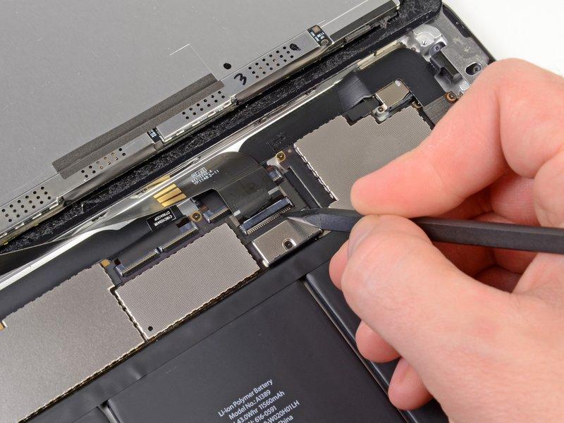 Using your fingers or a pair of tweezers, pull the LCD ribbon cable