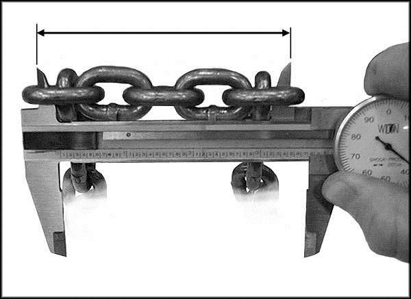 13.0 Allowable Limits for Load Chain and Hooks 13.1 Load Chain Carefully inspect the entire load chain.