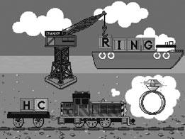Pedal to the next activity. Help Cranky the Crane spell words. Use your joystick to find the correct letter.
