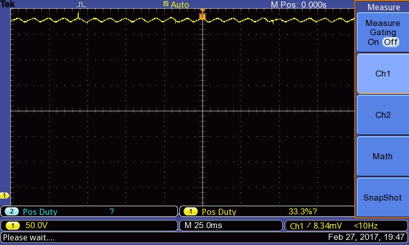 Experimental waveforms of the input voltage and input current are presented in Fig-17 at the rated power(100w).