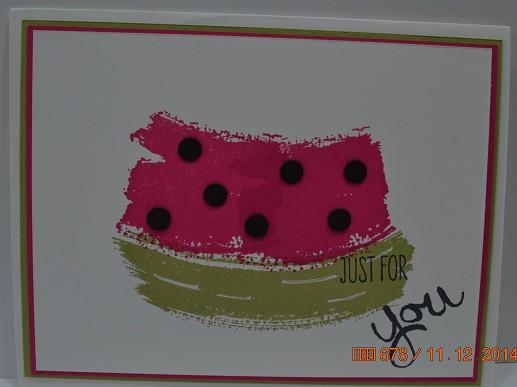 Here is a fun summer card with a watermelon. Can you believe it?