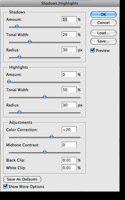 Radius: Controls the pixel radius around the area of effect. Recommended procedure Start with a Radius value of 30. Choose a small Amount value, but greater than zero.