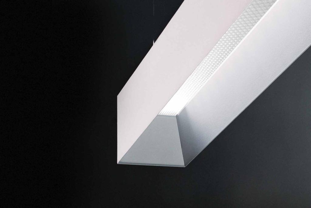 30 Plain LED 31 LED 100 % EU DWT based on Features direct/indirect LED luminaire slim, suspended luminaire with elevated light opening two lengths 1300mm and 1600mm structure lacquered matt white