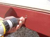 Place two braces at each corner with ½" recessed hole against post, and place the other end of