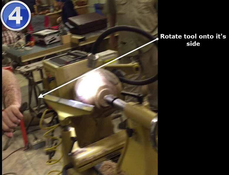 He removed the bowl from the lathe and reversed it so he could