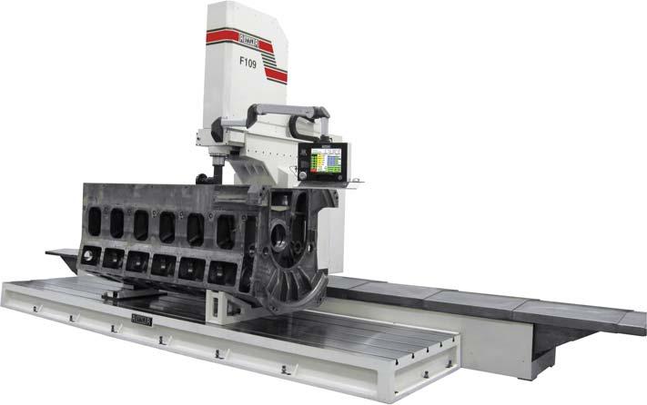 F100 Series machines have the capability of boring, surfacing, line boring, and universal
