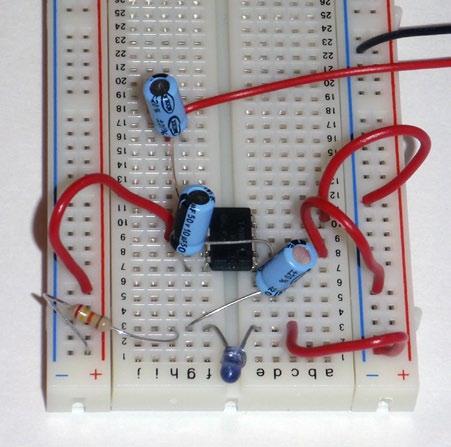 (See picture, below right) Now the light signal is received by the phototransistor and converted into an electrical signal. Before After Part B: Testing 1. Connect a 9V battery to the battery snap. 2.