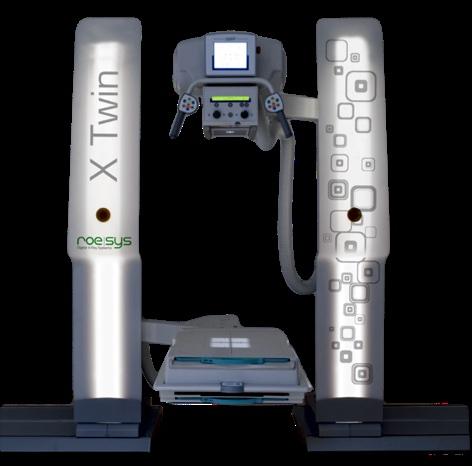 2 System design Two column, floor mounted, motorized and software controlled X-ray system with only one embedded fullsize DR detector for general 2D imaging diagnostics in vertical and horizontal
